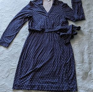 Diane Von Furstenburg XL Navy Wrap Dress